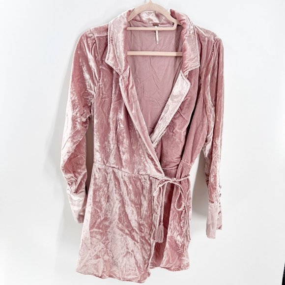 Free People Pants - Free People Viola Velvet Romper Pink Size M New